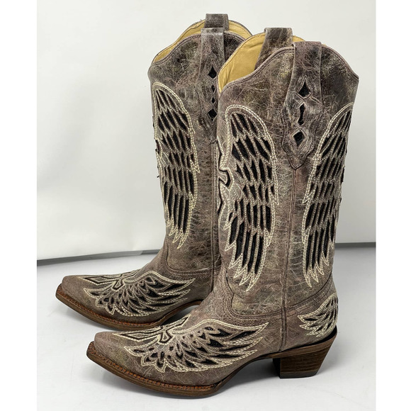 Corral Shoes - NEW Corral Vintage A1241 Womens Western Cowgirl Boots Angel Wing Cross Sz 7.5